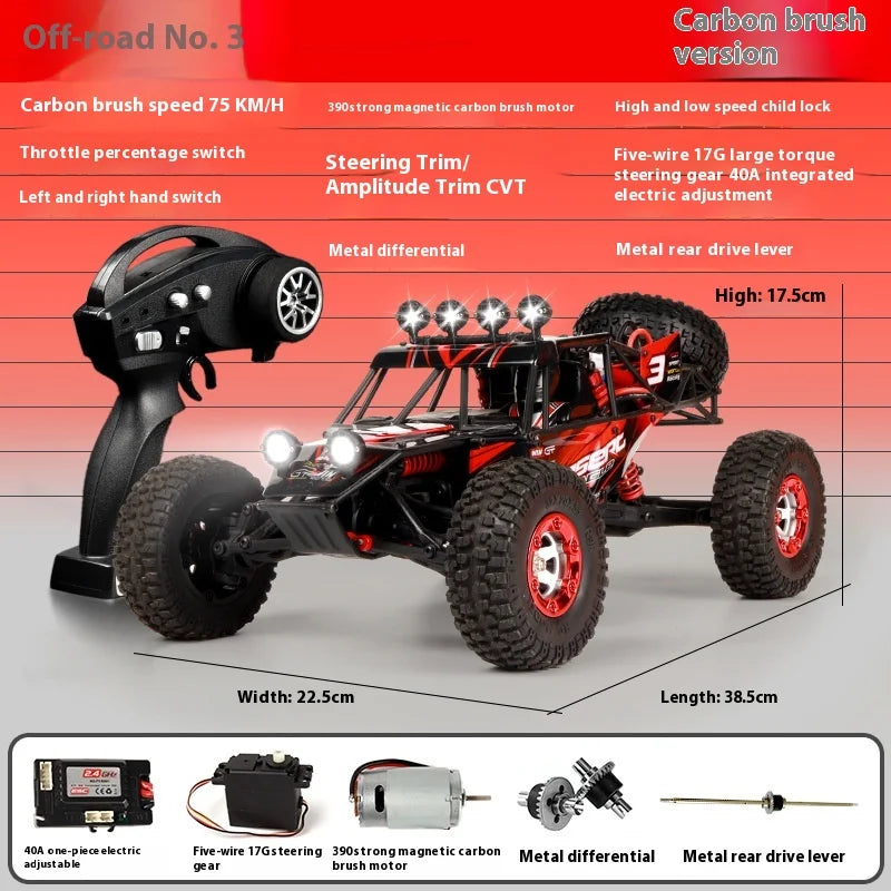 High-Speed 4WD RC Climbing Car with Remote Control & Charger-5