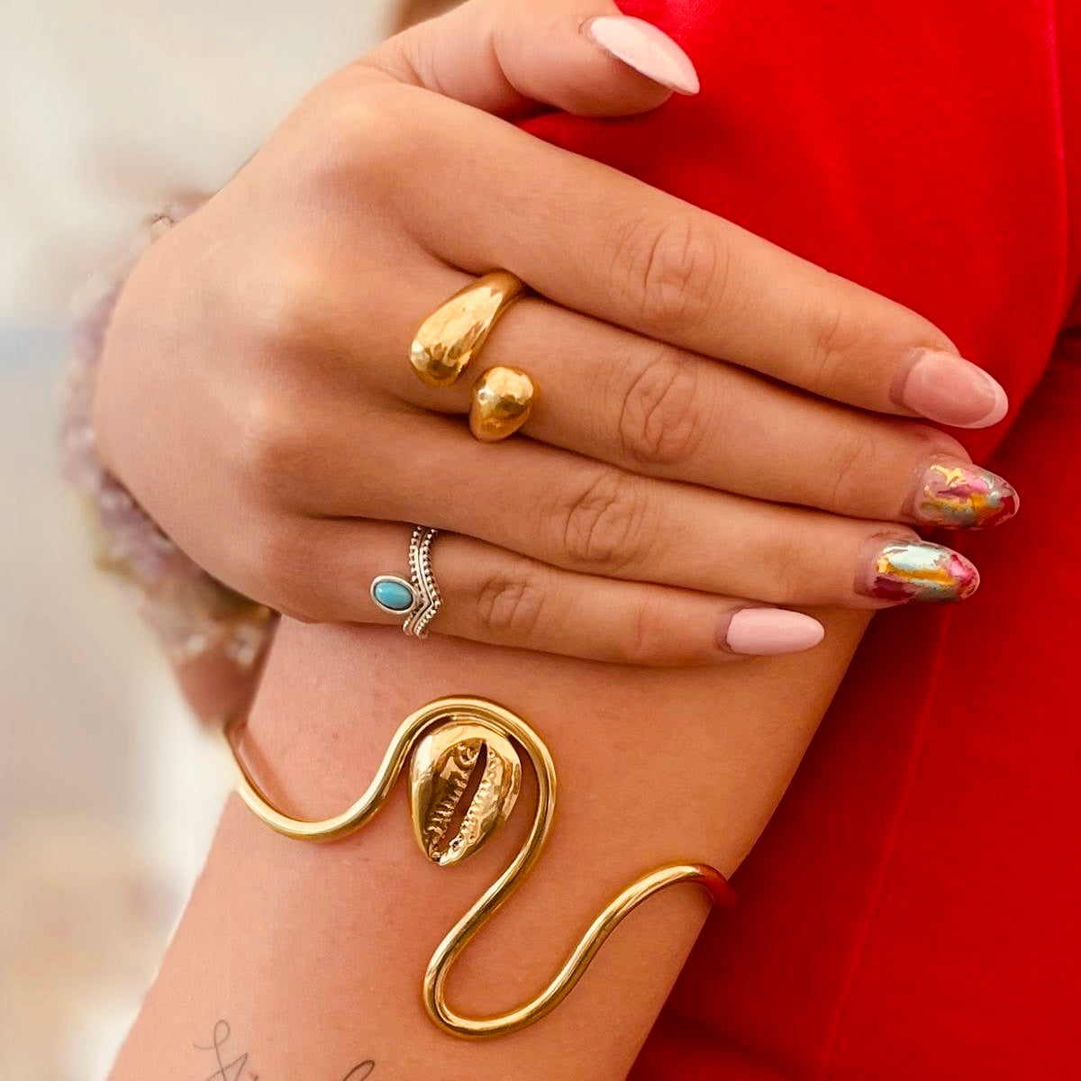 Jelani Twisted Recycled Brass Adjustable Ring-1