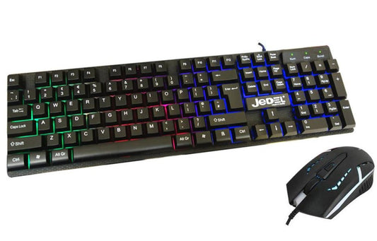 Jedel GK100 RGB LED Gaming Keyboard And 4D Mouse Set - Black - KB-JED-GK100/BLK-0