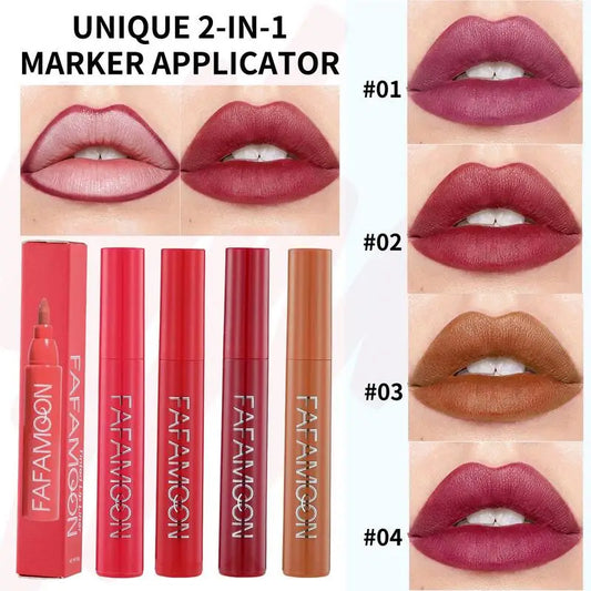 Lip Marker Stain Pen 2 in 1 Waterproof Matte Makeup-0