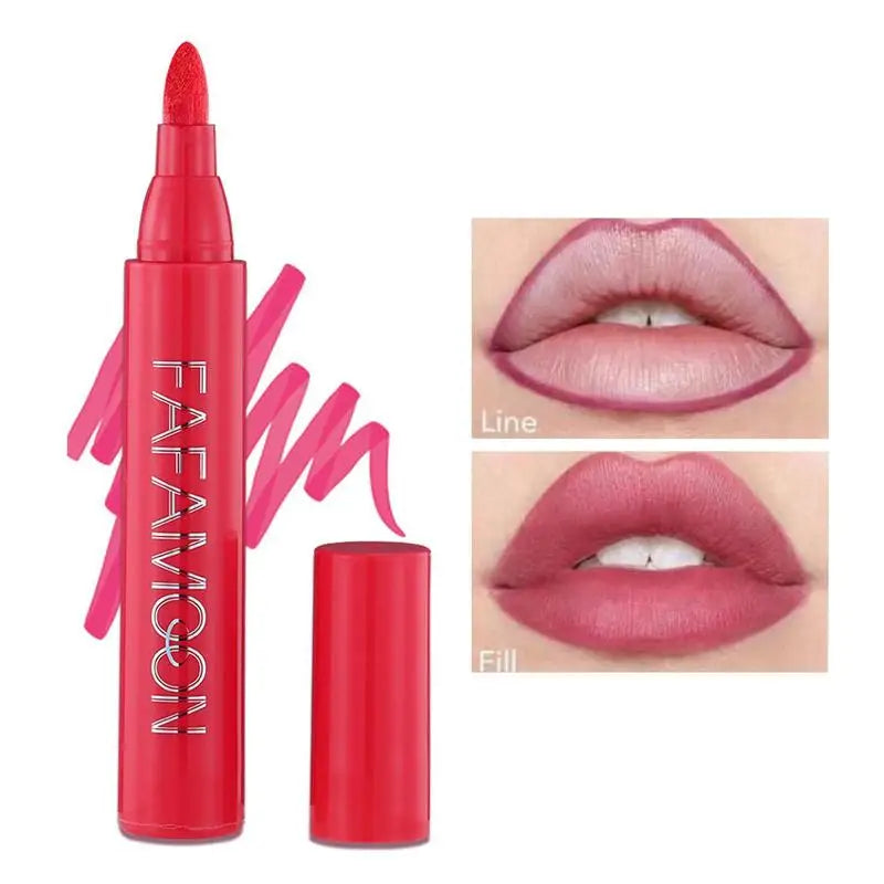 Lip Marker Stain Pen 2 in 1 Waterproof Matte Makeup-3