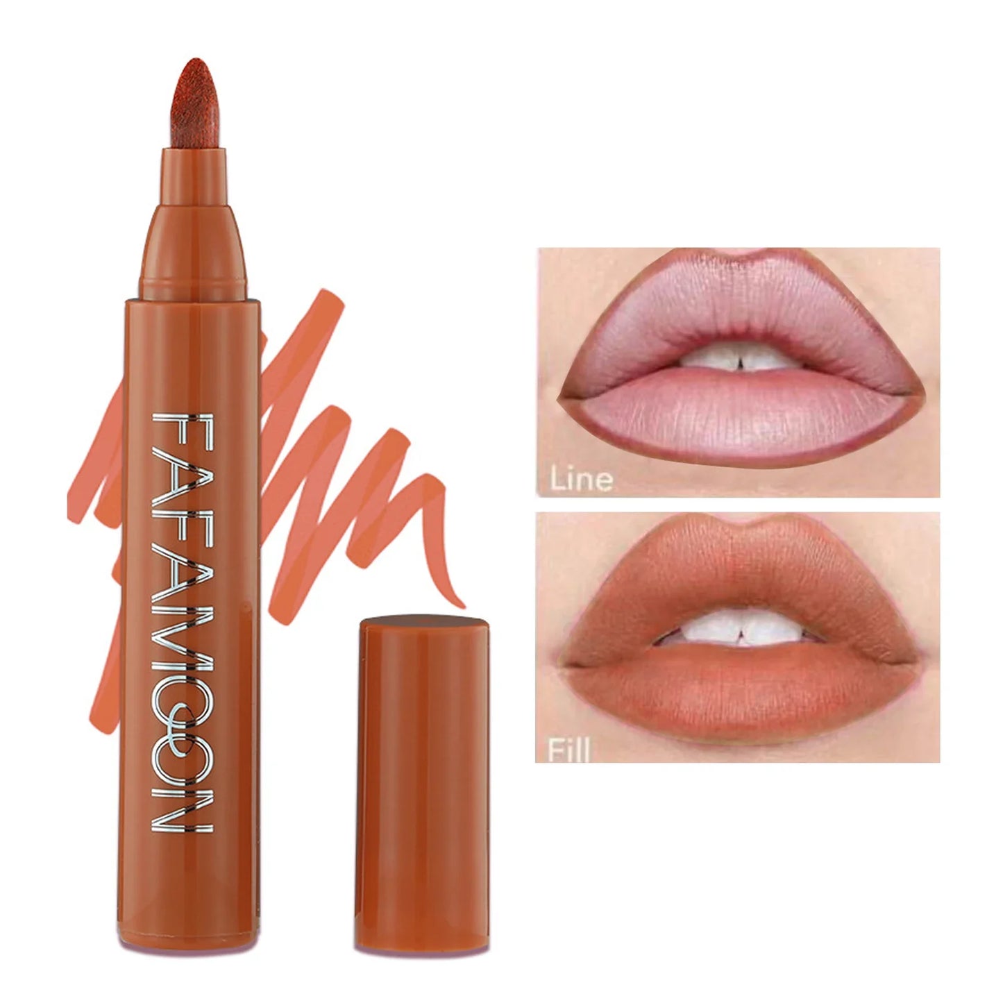 Lip Marker Stain Pen 2 in 1 Waterproof Matte Makeup-7