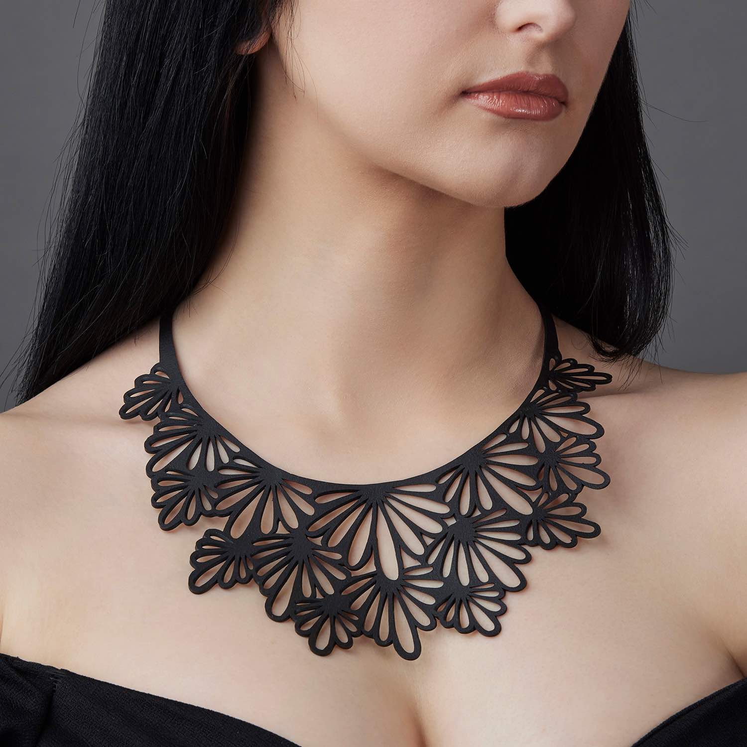 Marigold Statement Recycled Rubber Necklace-1
