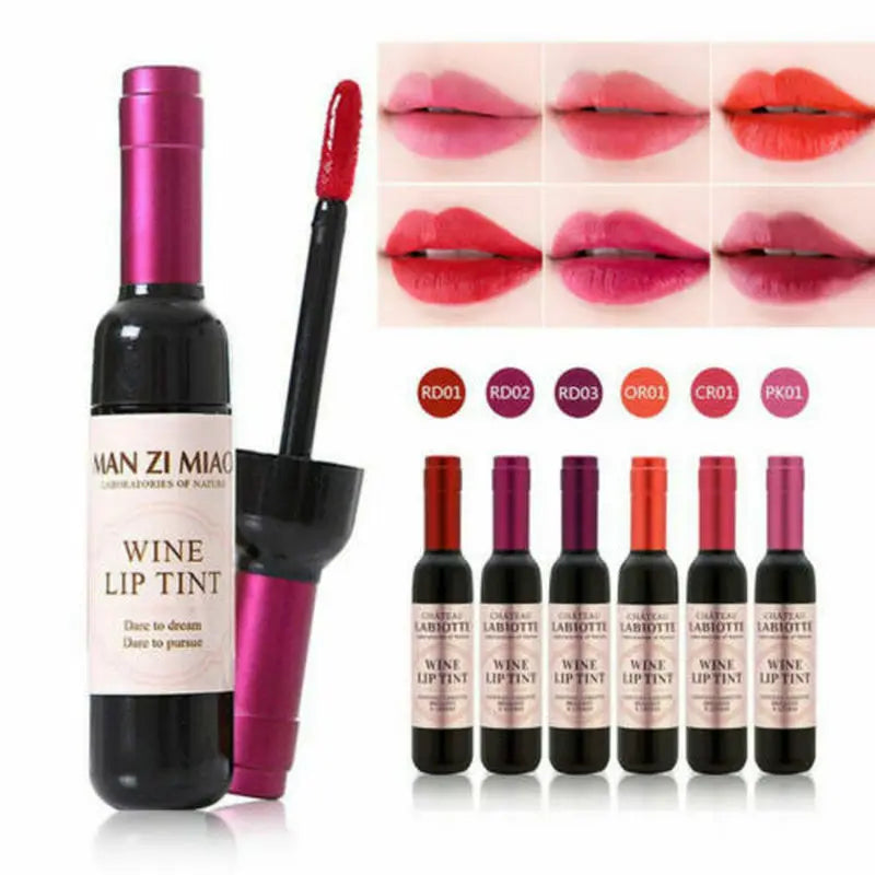 Matte Liquid Lipstick Red Wine Bottle Shaped Lip Gloss-0