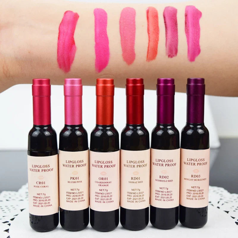 Matte Liquid Lipstick Red Wine Bottle Shaped Lip Gloss-2