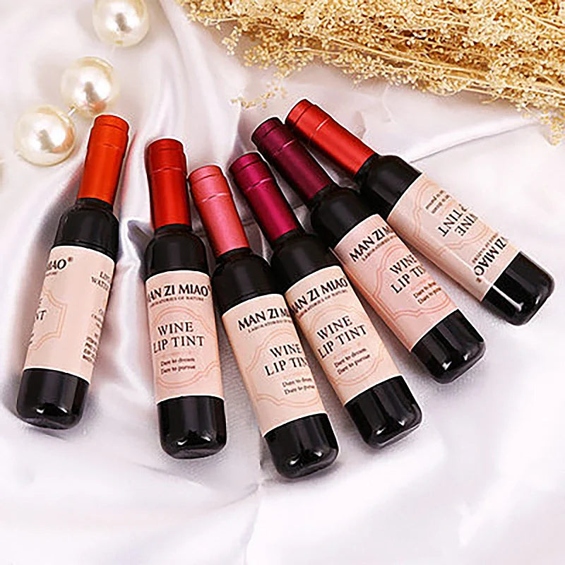 Matte Liquid Lipstick Red Wine Bottle Shaped Lip Gloss-3