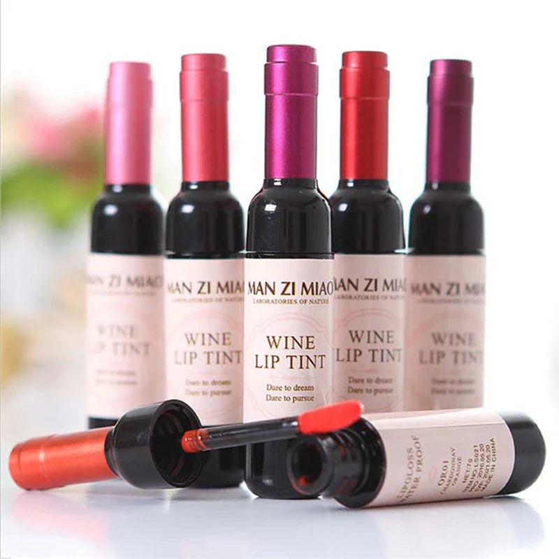 Matte Liquid Lipstick Red Wine Bottle Shaped Lip Gloss-4