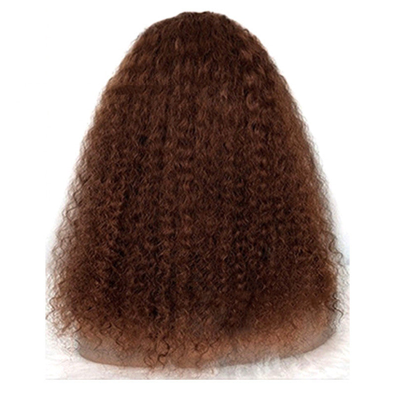 Natural Style Human Hair Jerry Curly Headband Wig-2