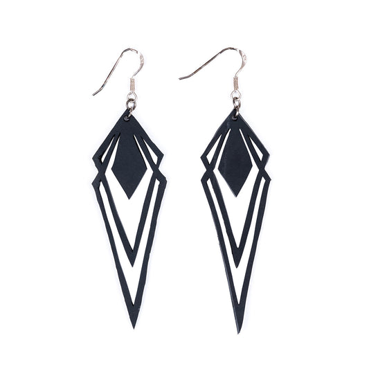 Kite Recycled Rubber Artistic Statement Earrings-0
