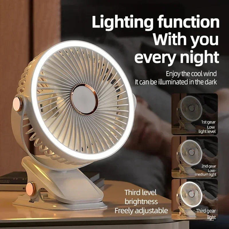 Portable 8000mAh Camping Fan with LED Light-1