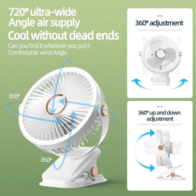 Portable 8000mAh Camping Fan with LED Light-2
