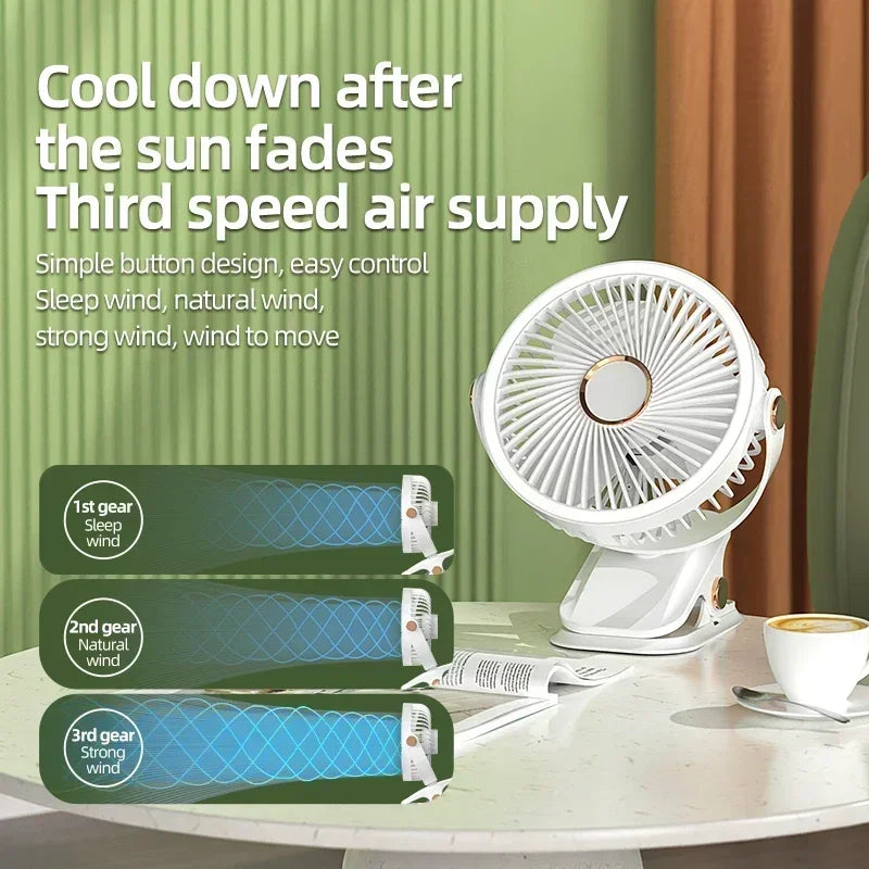 Portable 8000mAh Camping Fan with LED Light-4