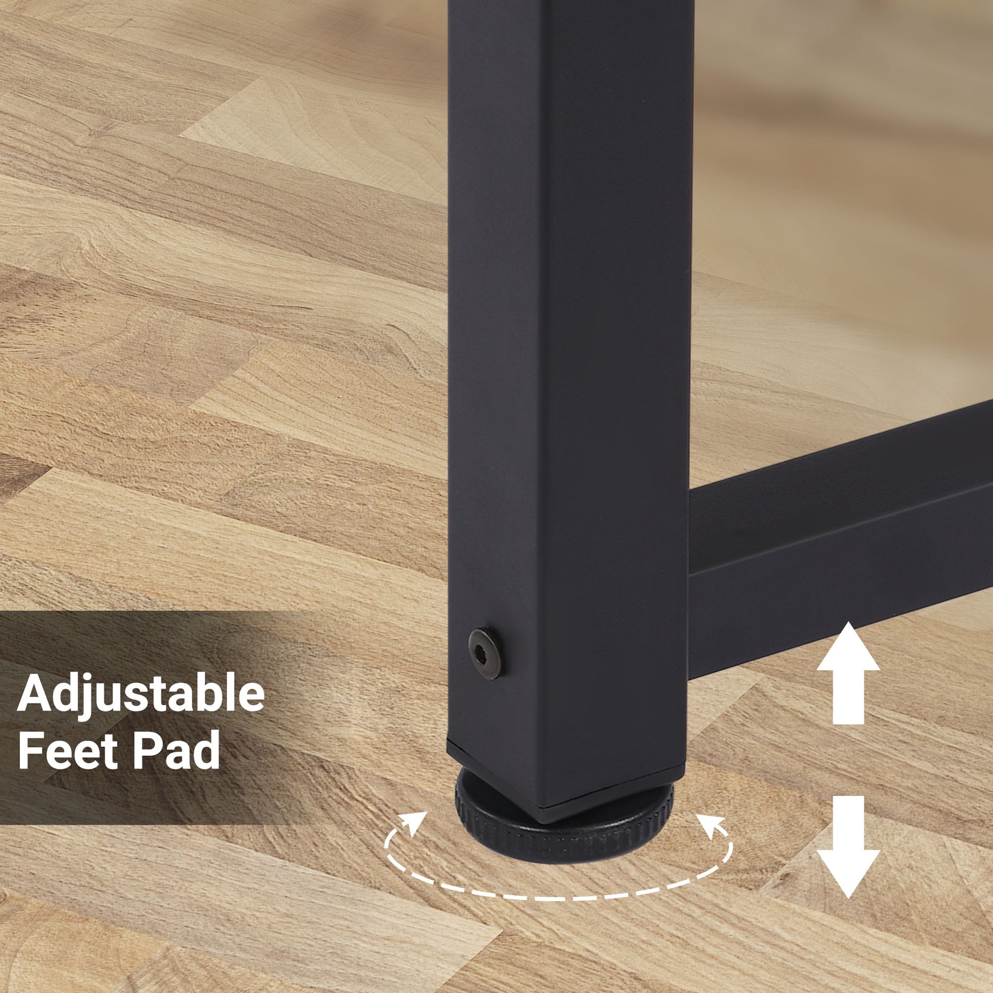 Computer Desk, PC Writing Table, Home Office Workstation, Adjustable Feet, Metal Frame in Oak Black | HOMCOM-2