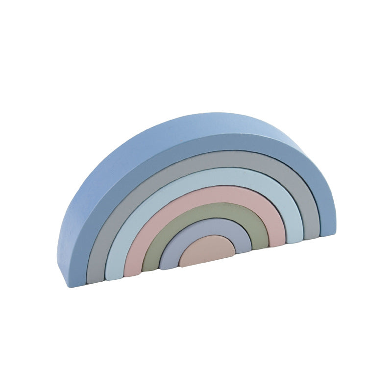 Rainbow Silicone Building Blocks for Early Education-7