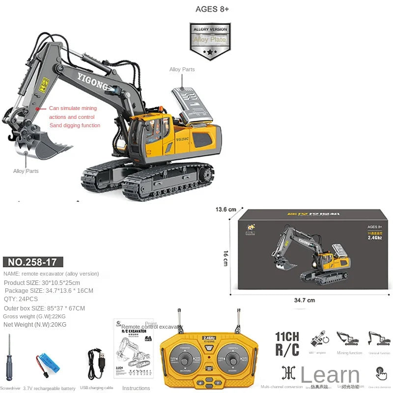Remote Control Metal Bulldozer Truck - Perfect Gift for Boys-15