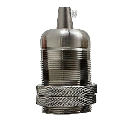 Smooth Holder With Ring Satin Nickel E27 Socket Ceramic Holder~2734-0