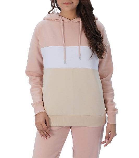 LADIES BLOCK HOODIE BLUSH S-0