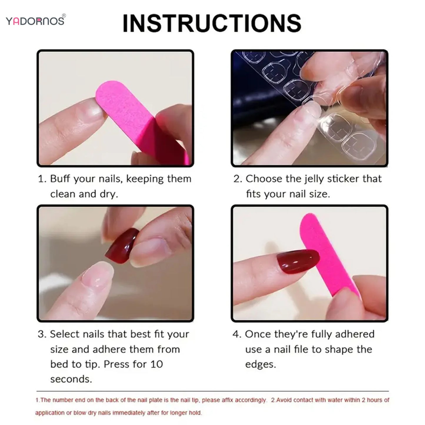 Glossy Almond French Press On Nails Set-3