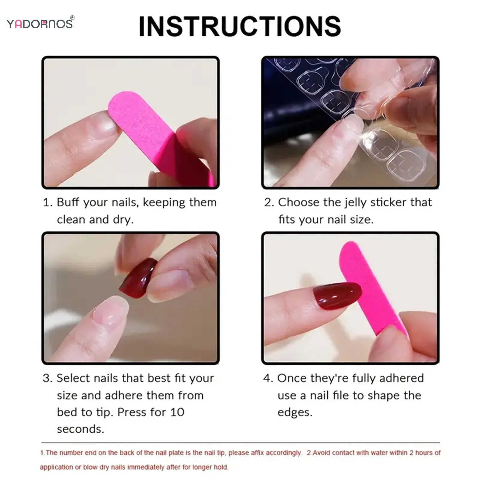 Glossy Almond French Press On Nails Set-3