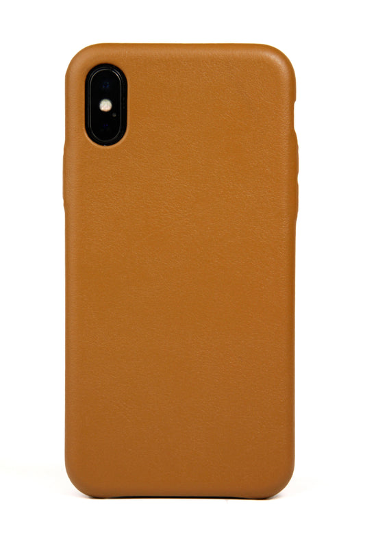 iPhone X Case, Tan Leather-0