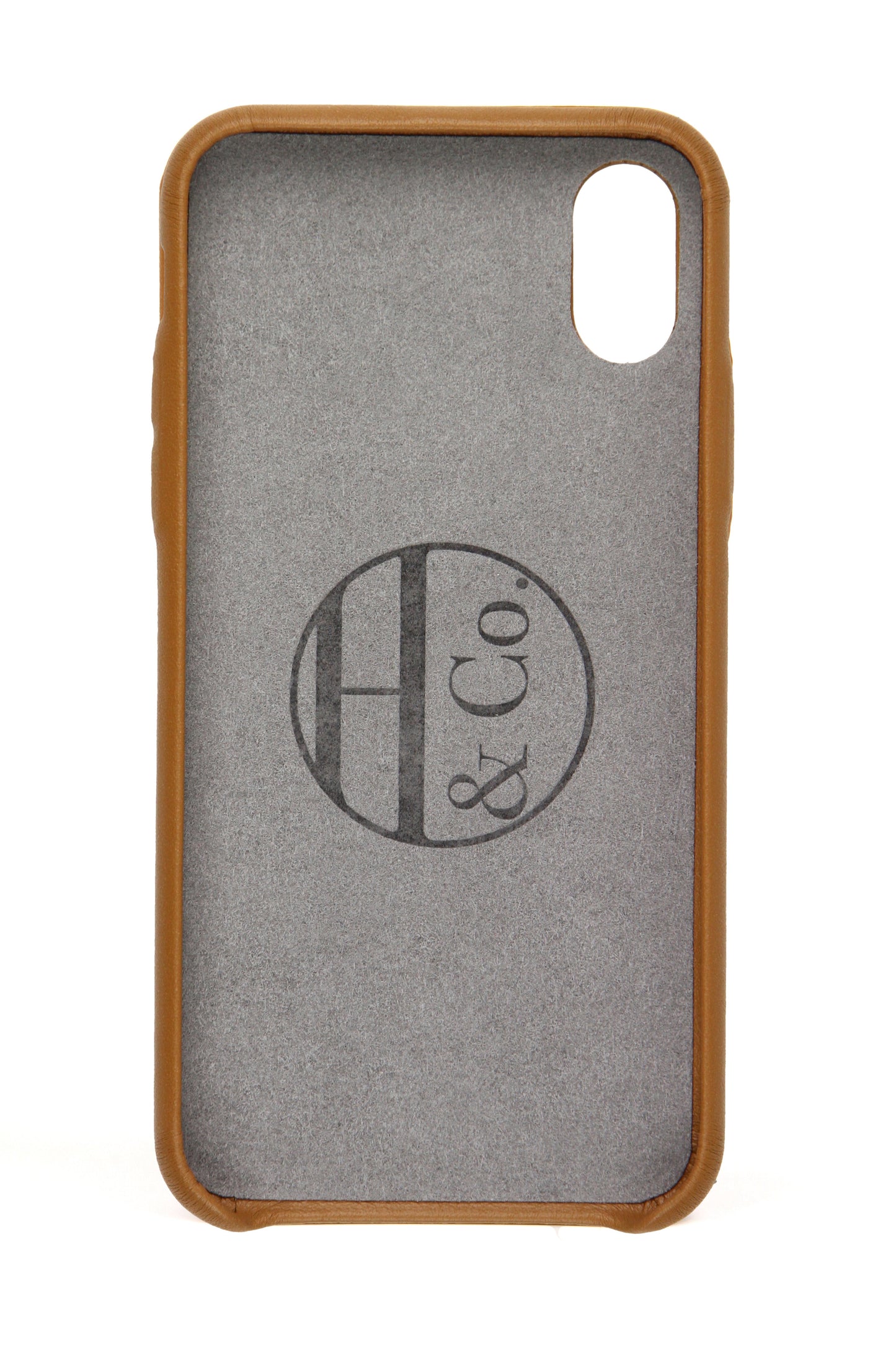 iPhone X Case, Tan Leather-1