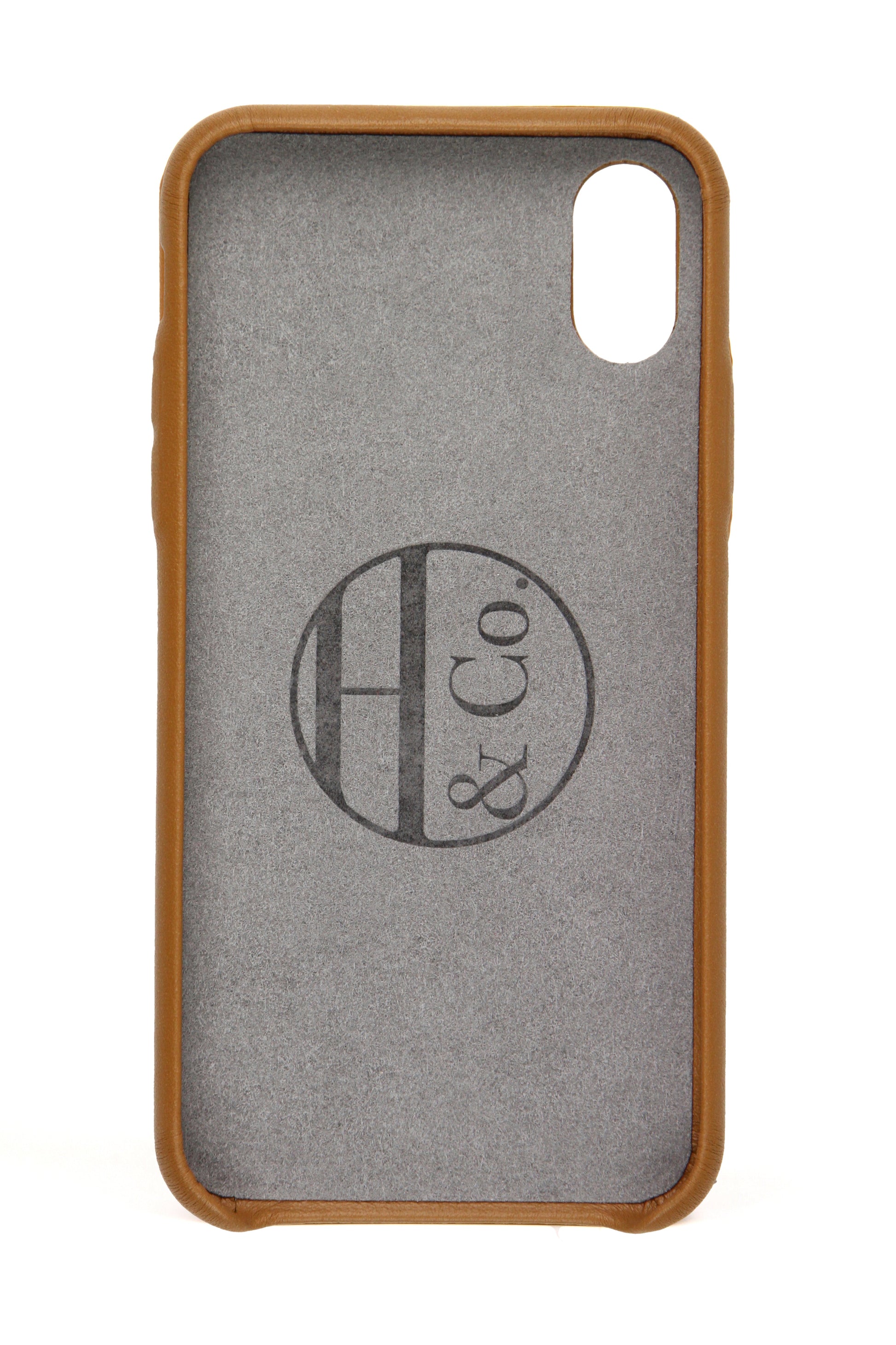 iPhone X Case, Tan Leather-1