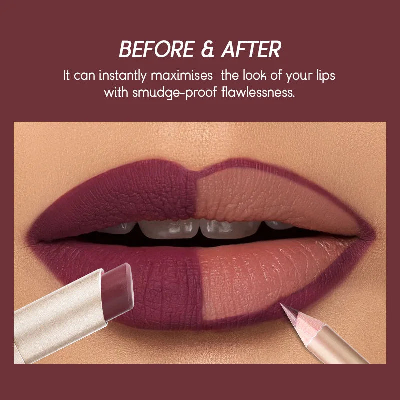 USHAS 12 Color Lip Liner Plus Lipstick Set Long Lasting Matte-4