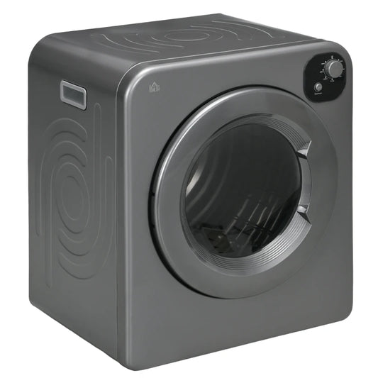 HOMCOM 6kg Vented Tumble Dryer, Freestanding, Wall Mounted, Stackable, Portable Dryer with 7 Programmers, Grey-0