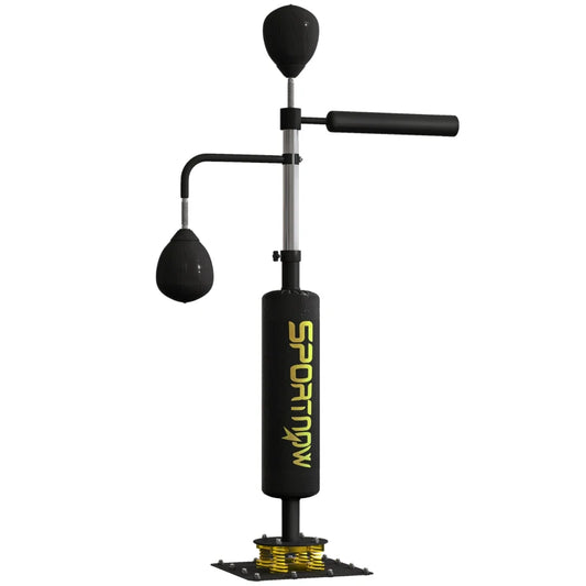 SPORTNOW Boxing Bag, Freestanding Punching Bag, with Reflex Bar, Speed Balls in Black-0