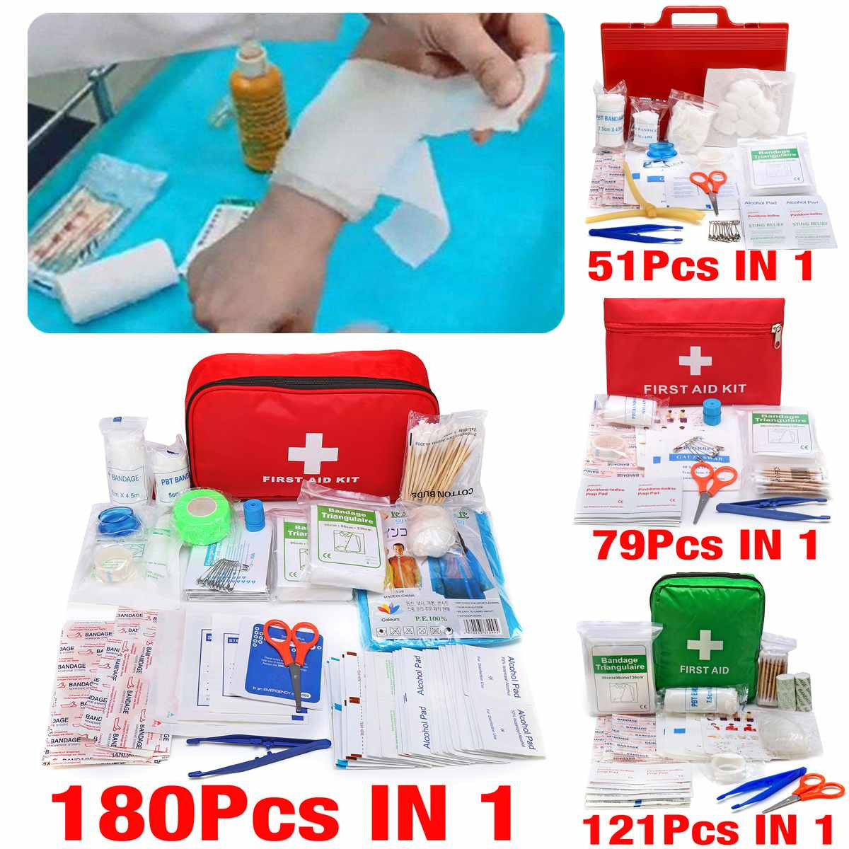 Mini Safe Camping Hiking Car First Aid Bag Kit-3