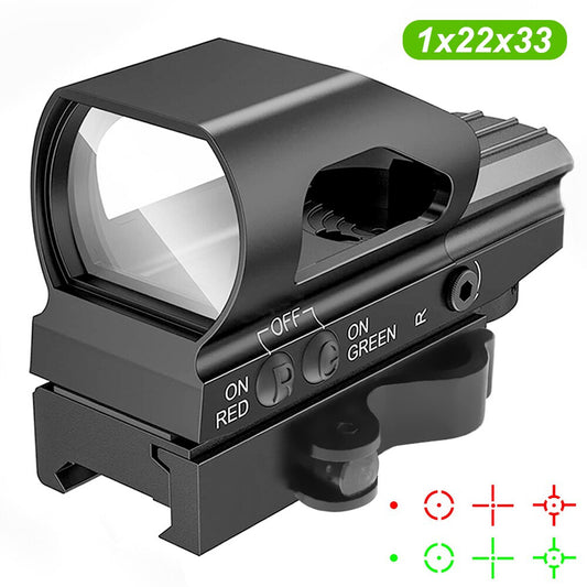 1x22x33 Red Green Dot Sight 4 Reticle Reflex Sight Airsoft-0