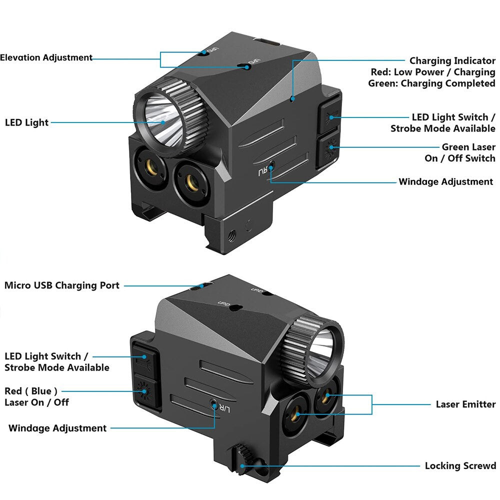 500 Lumens Tactical Gun Light Red Green Laser Airsoft-1