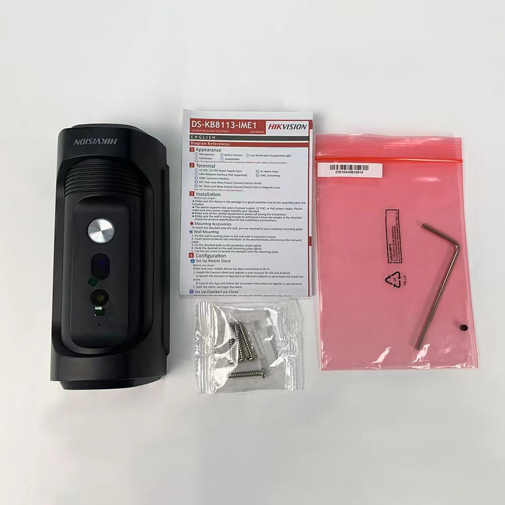 HIKVISION DS-KB8113-IME1 Vandal-Resistant Doorbell 2MP Camera IP65 IK09-1
