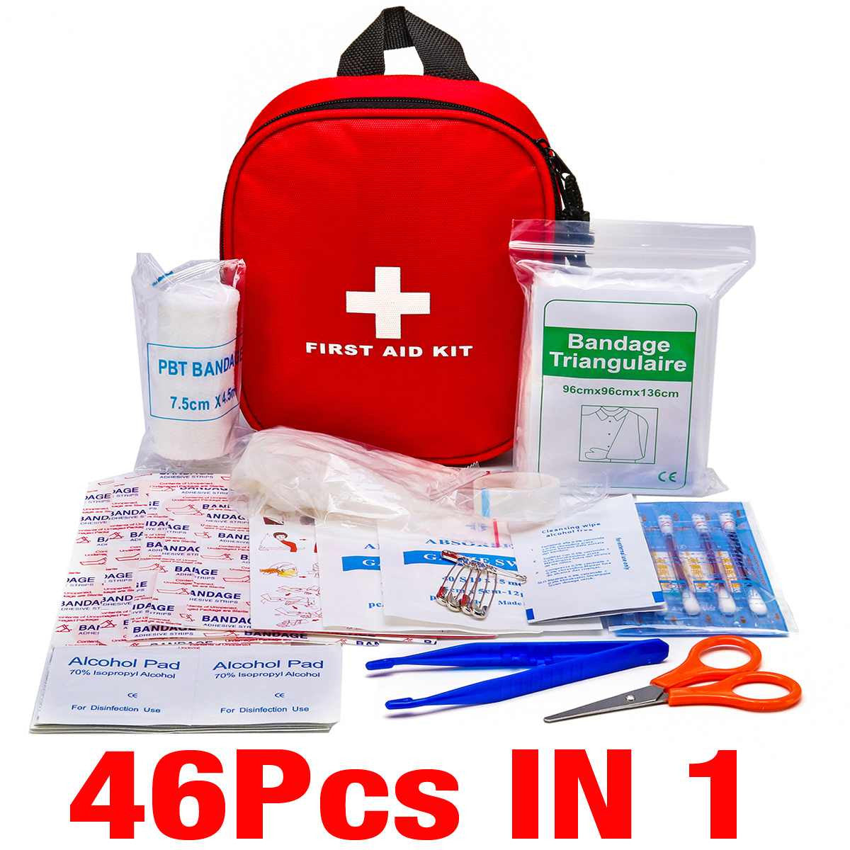 Mini Safe Camping Hiking Car First Aid Bag Kit-8