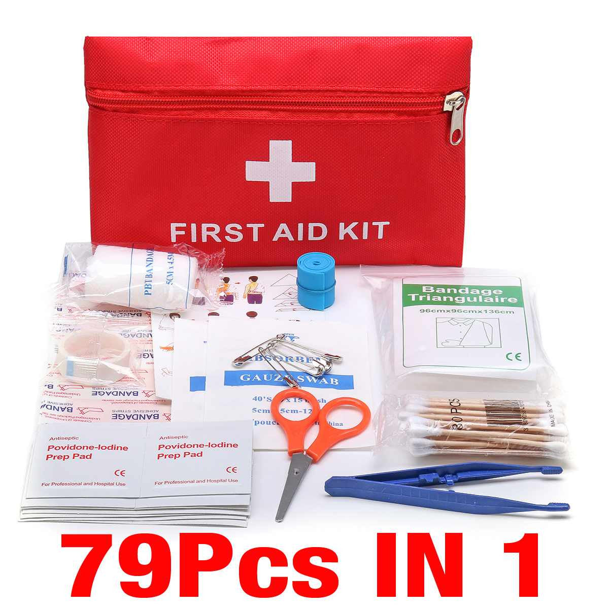 Mini Safe Camping Hiking Car First Aid Bag Kit-11