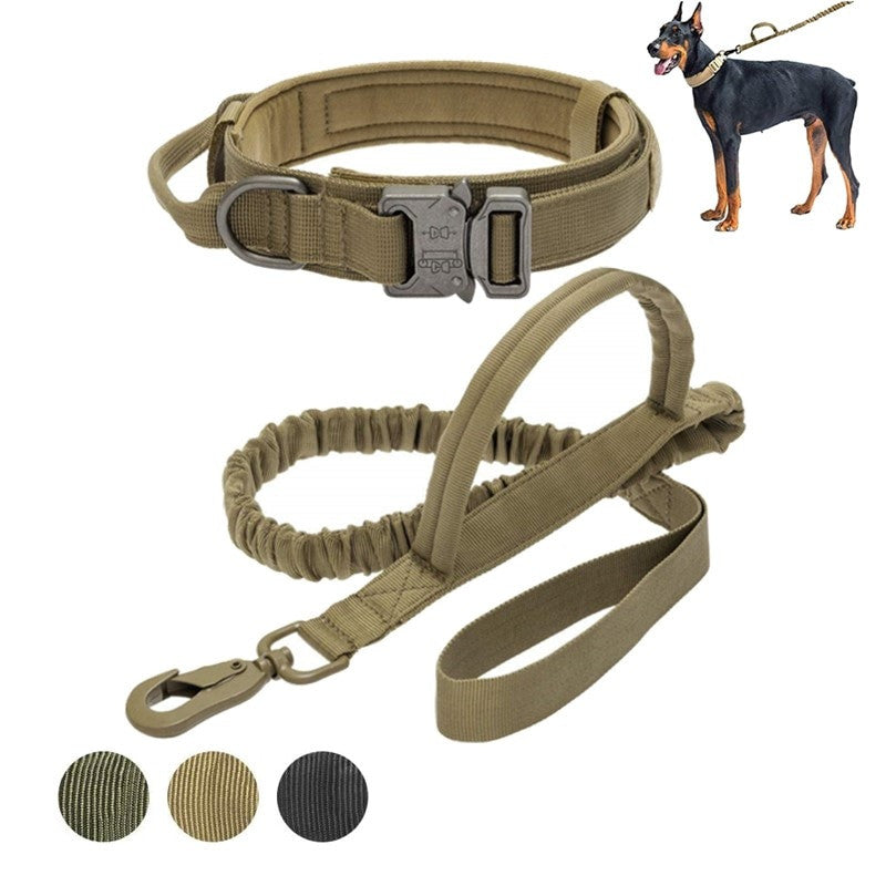 Military Tactical Dog Collar & Leash-0