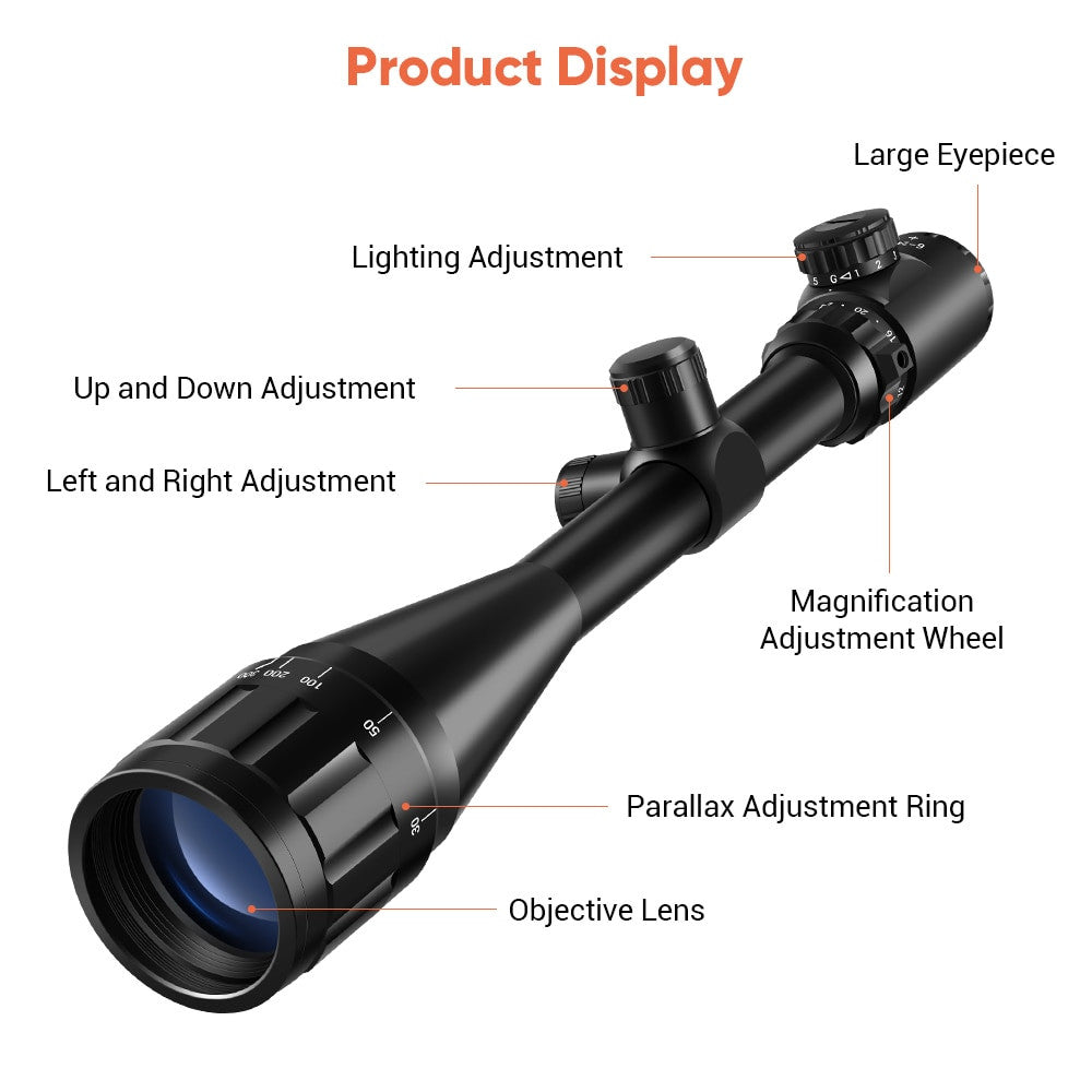 6-24x50 Tactical Rifle Scope Red & Green Cross Airsoft-2
