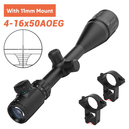 4-16x44 Tactical Rifle Scope Hunting Scope Red & Green Illuminated Optical Scope-10