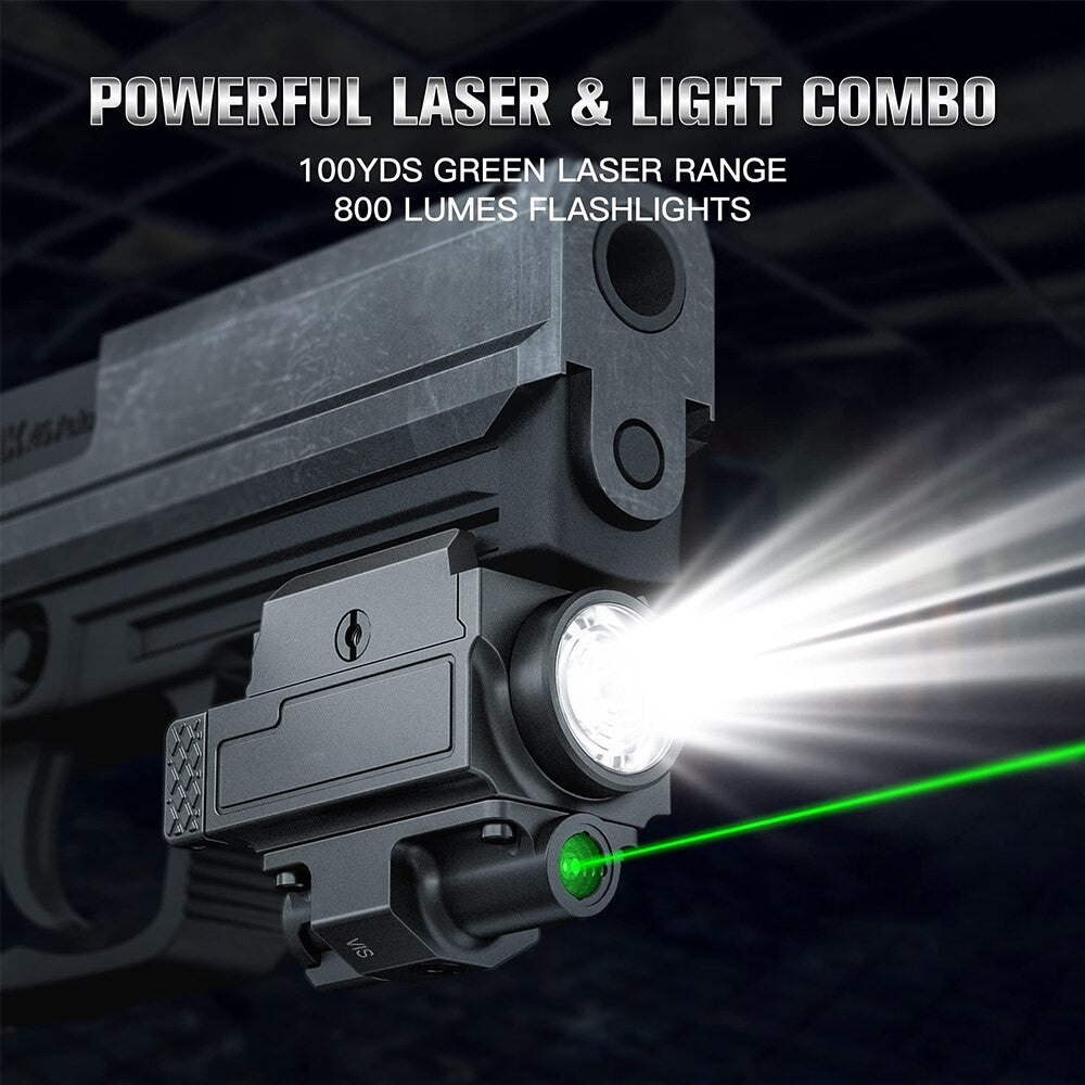 800 Lumens Pistol Light with Green Laser Tactical LED Airsoft-4