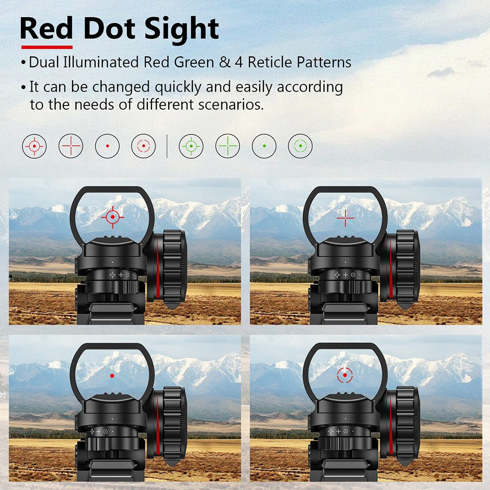 4-12x50EG Tactical 3 in 1 Scopes with Red Green Laser Sight Airsoft-4