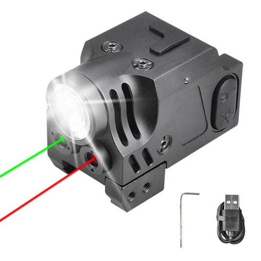 Tactical Green and Red Dual Laser Sight LED Flashlight 3 in 1 Combo 400 Lumen-0