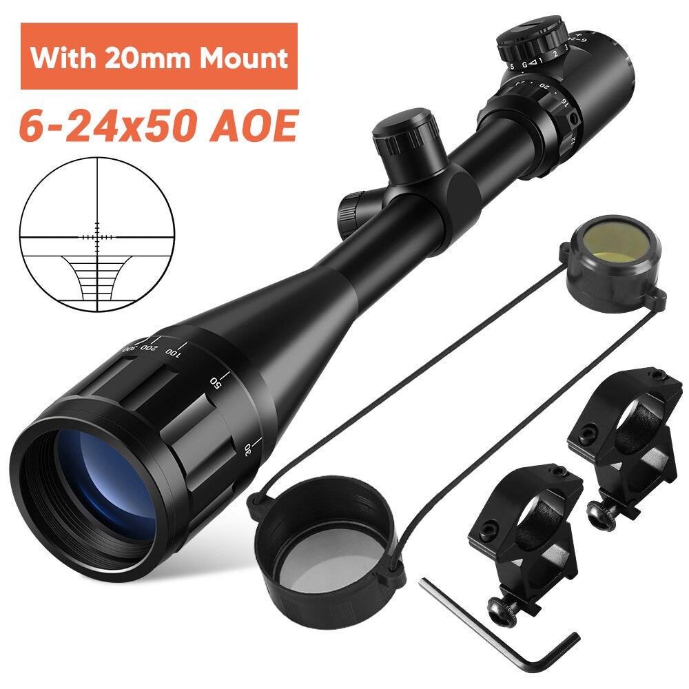 6-24x50 Tactical Rifle Scope Red & Green Cross Airsoft-10