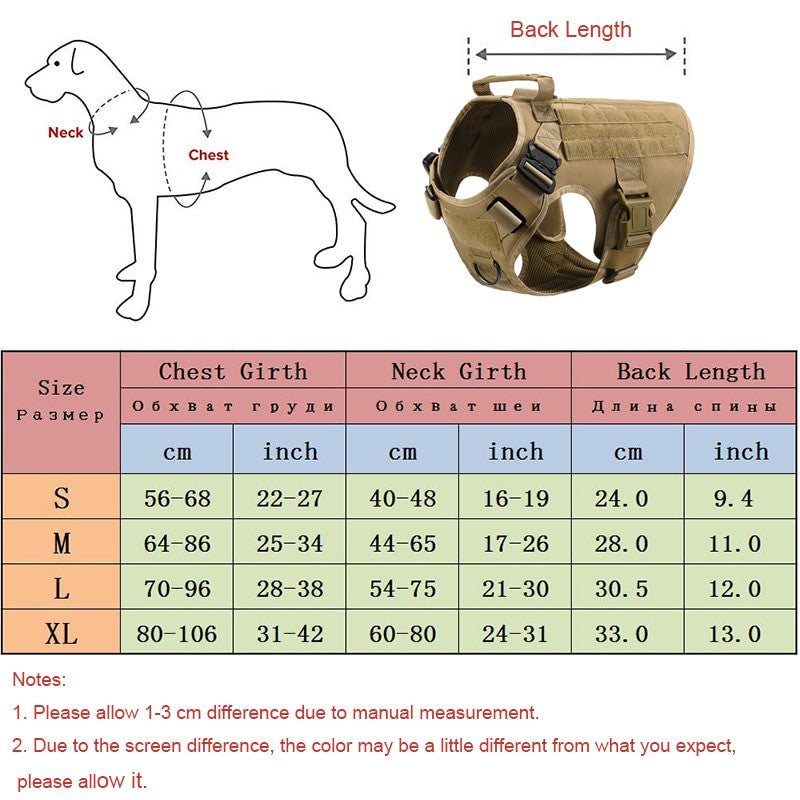 No Pull Harness For Large Dogs Military Tactical Dog Harness Vest-3