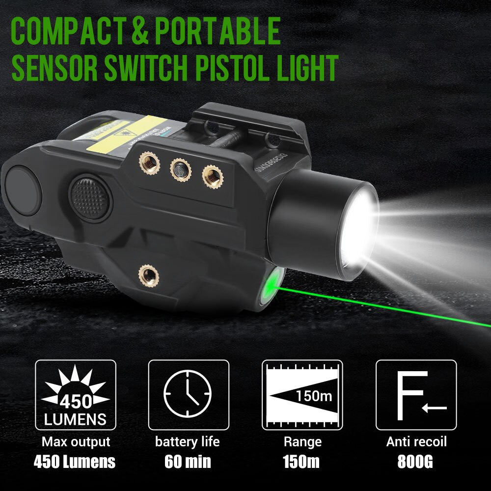 500 Lumens Pistol Light Blue/Green Laser Flashlight Airsoft-1