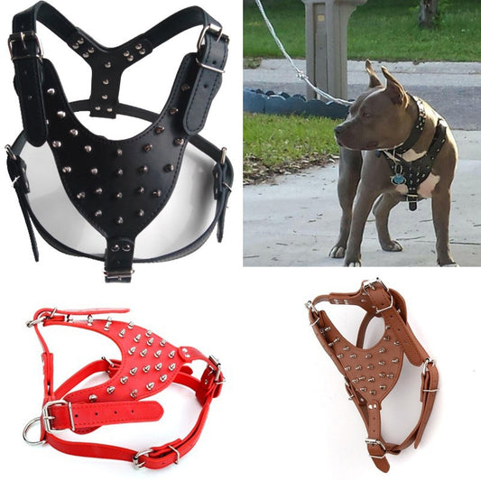 Dog Zinc alloy Rivets Spiked Studded Harness-0