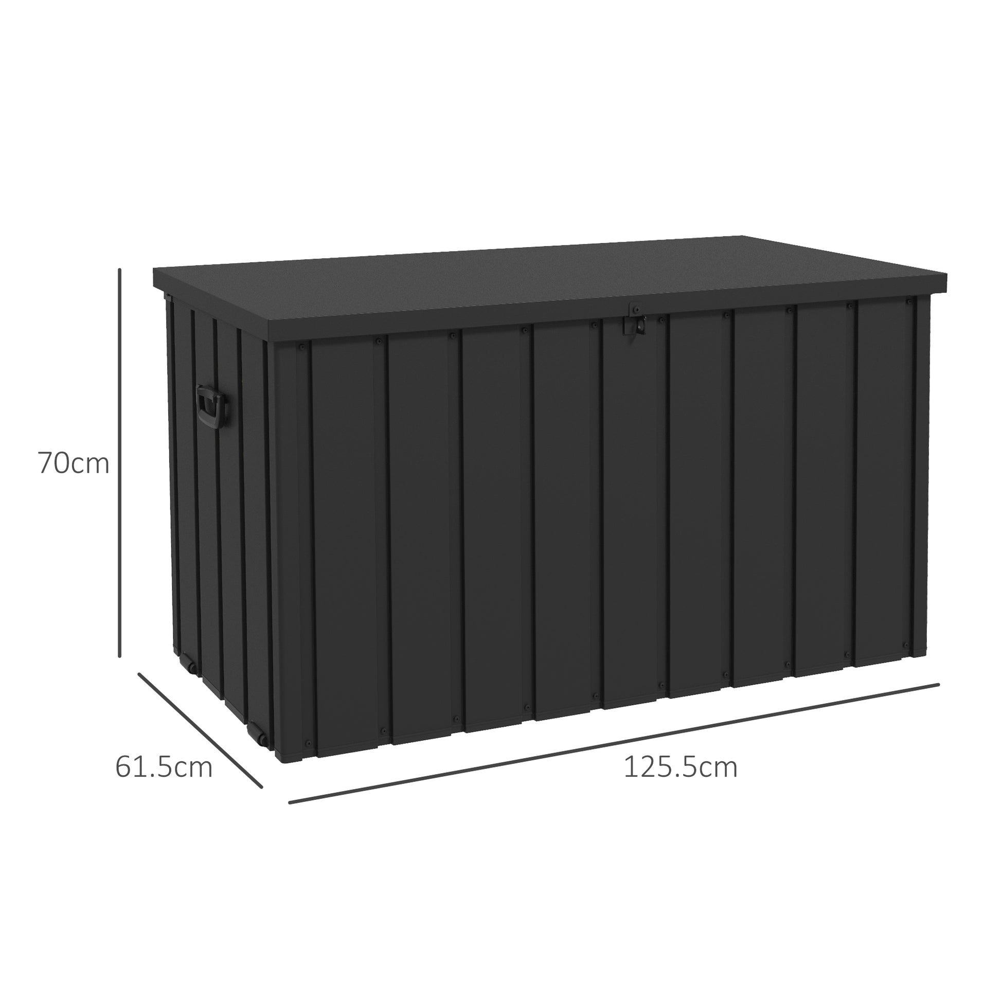 Outsunny 450L Galvanised Steel Garden Storage Box, with Wheels in Dark Grey-1