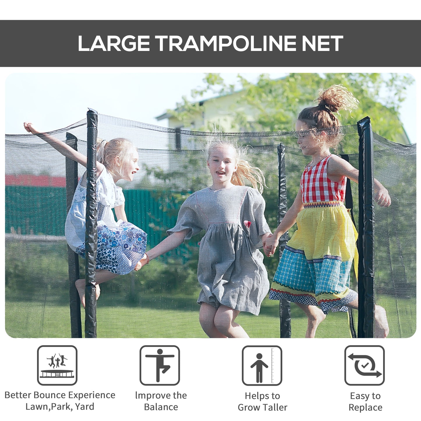 HOMCOM 8ft Trampoline Replacement Net-2